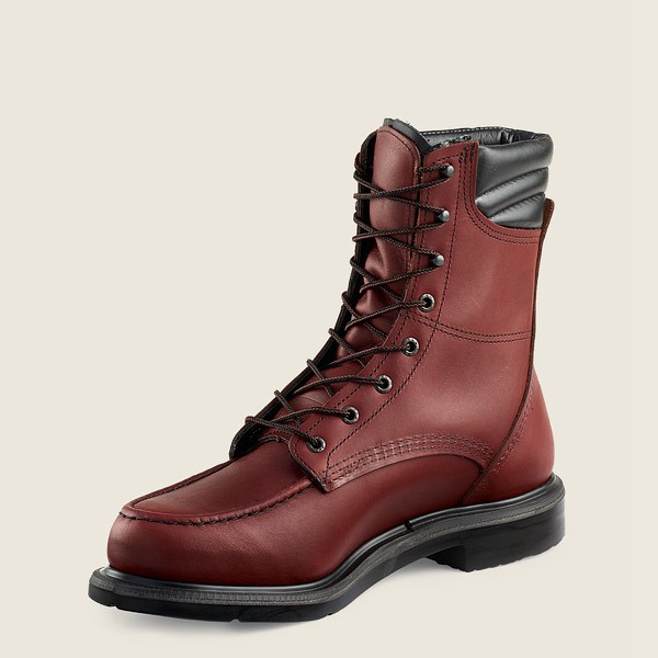 Red Wing Work Boots Mens Burgundy - Supersole® - 8-inch Soft Toe - 8169054-XO